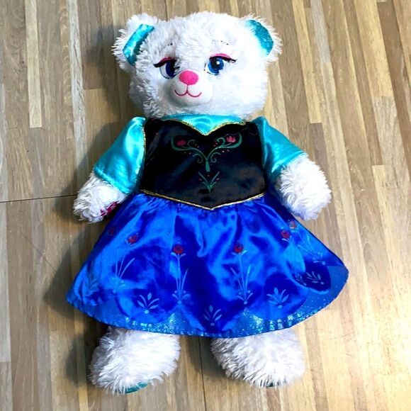 Build a bear Disney’s frozen Elsa bear snowflake stuffed animal shimmer glitter - Picture 1 of 7
